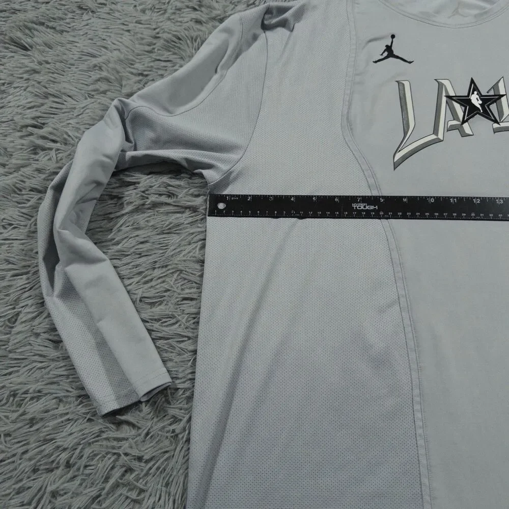 Jordan Shirt XXL Gray Black NBA 2018 All Star Game Warm Up Pullover Mens